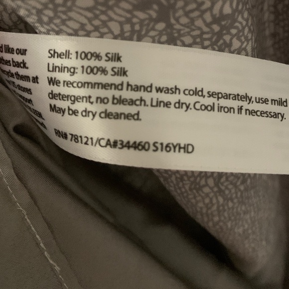 Eileen Fisher - Orig. $328 - Silver Silk Dress - Asymmetrical Hem - Picture 9 of 9